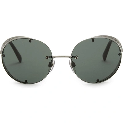 Valentino Va2003 Round-frame Sunglasses In Gunmetal | ModeSens