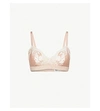 Wacoal Lace Affair Stretch-lace And Satin Soft-cup Bra In Rose Dust Angel Wing