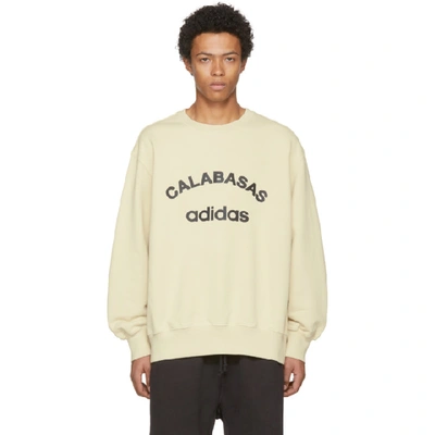 Yeezy Calabasas Adidas Print Cotton Sweatshirt In Neutrals