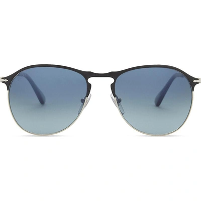 Persol Po7649s Round-frame Sunglasses In Black