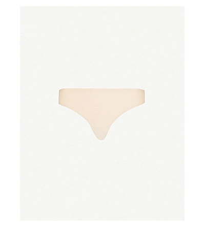 Chantelle Ladies Nude Cotton Check Soft Stretch Stretch-jersey Thong