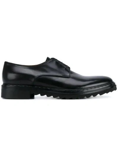 Givenchy Vulcano Leather Saw-sole Derby Shoes In Black