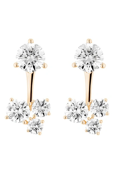 Lightbox Round Lab-created Diamond Cluster Ear Jackets In 14k Yellow Gold