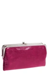 Hobo 'lauren' Leather Double Frame Clutch In Merlot