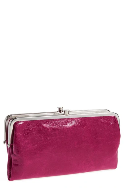 Hobo 'lauren' Leather Double Frame Clutch In Merlot