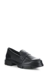 Bos. & Co. Lawn Chunky Penny Loafer In Black Feel Leather