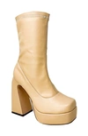 Chase & Chloe Rayla Platform Boot In Nude Pu