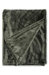 Northpoint Solid Lux Velvet Throw Blanket In Olive