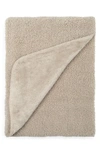 Northpoint Solid Faux Fur & Faux Shearling Throw In Neutral