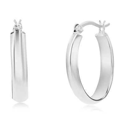 Simona Sterling Silver Or Gold Plated Over Sterling Silver 9x25mm Oval Hoop Earrings