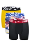 Nike Kids' Assorted 3-pack Micro Essentials Boxer Briefs In University Gold