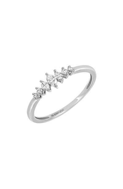 Bony Levy 18k White Gold Graduated Round & Marquise Diamond Ring