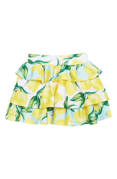 Terez Kids' Hi-shine Tiered Skirt In Lemon Spritz