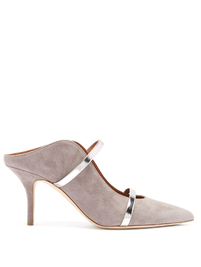 Malone Souliers Maureen Strappy Suede Mules In Grey
