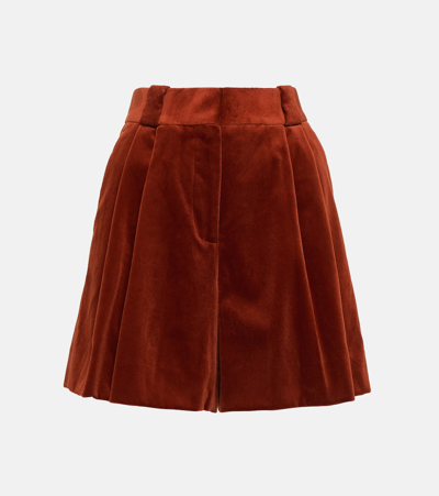 Blazé Milano Jealousy Velvet Shorts In Orange