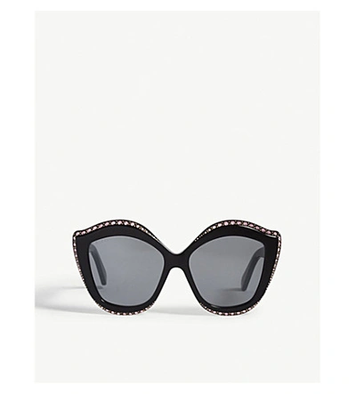 Gucci Ladies Black Luxury Gg0188s Cat-eye Frame Sunglasses