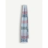 Loewe Womens Blue/multicolour Anagram In Lines Cashmere Wool And Silk-blend Scarf