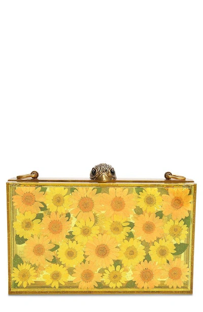 Kurt Geiger Flowers Acrylic Box Clutch In Orange