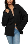 Reformation Fantino Recycled Cashmere Blend Cardigan In Black