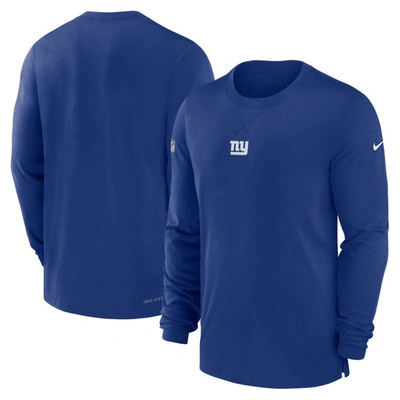 Nike New York Giants Sideline Menâs  Men's Dri-fit Nfl Long-sleeve Top In Blue