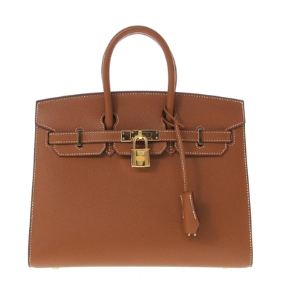 Hermes Hermès Birkin 25 Gold Leather Handbag ()