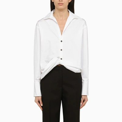 Ferragamo White Shirt With Knot Detail In Cotton Woman