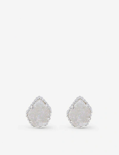 Kendra Scott Tessa Rhodium-plated And Iridescent Drusy Earrings