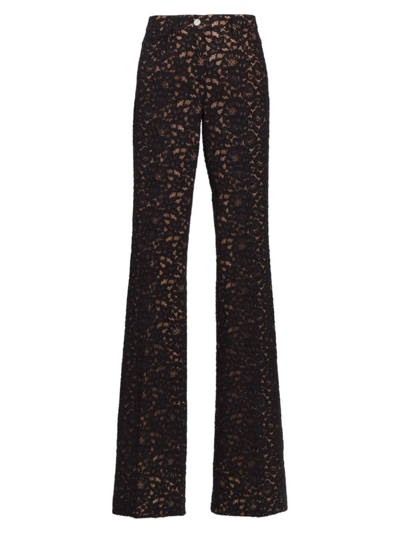 Michael Kors Lace Flare Pants In Black