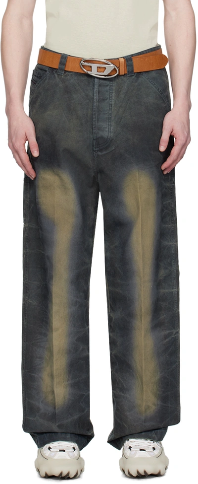 Diesel P-livery Mid-rise Wide-leg Jeans In Blue