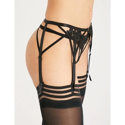 Bluebella Nova Corded Lace Suspender Belt In Black