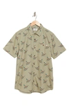 Hurley Windansea Short Sleeve Button-up Shirt In Army