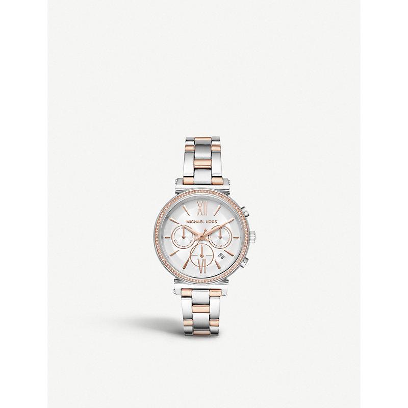 michael kors sofie two tone watch