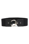 Vince Camuto Collection Xiix Circle & Bar Interlocking Belt In Black Silver