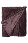 Northpoint Reversible Faux Fur Throw Blanket In Purple
