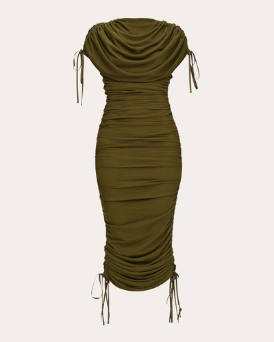 green emerald velvet dress ANDREA IYAMAH KATU MESH DRESS main image 1