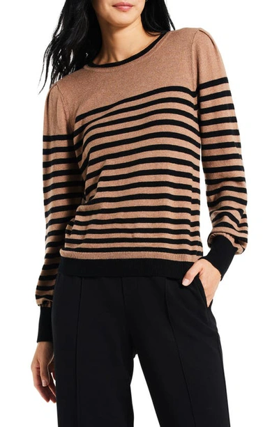 Nic + Zoe Stripe Sweater In Black Multi