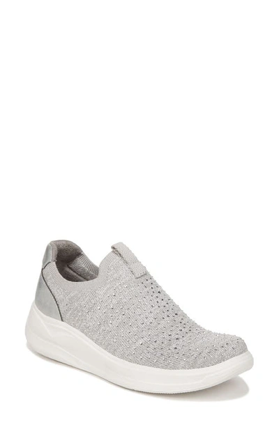 Bzees Twilight Crystal Embellished Knit Sneaker In Grey