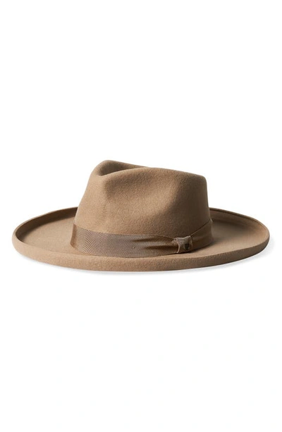 Brixton Victoria Wool Felt Fedora In Sand | ModeSens display picture 3