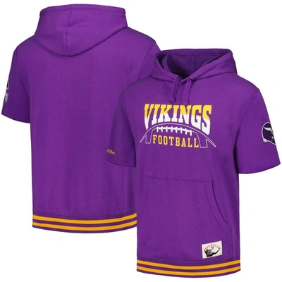 Mitchell & Ness Purple Minnesota Vikings Pre-game Short Sleeve Pullover Hoodie