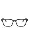 Ray Ban 53mm Rectangular Optical Glasses In Matte Black