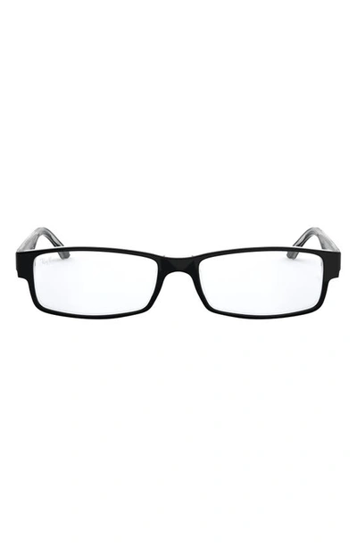 Ray Ban 52mm Rectangular Optical Glasses In Black