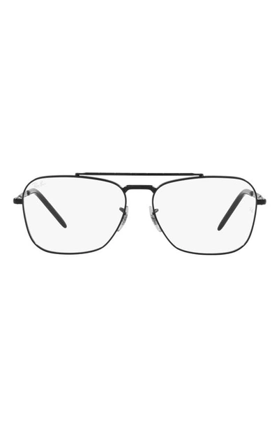 Ray Ban New Caravan 58mm Square Optical Glasses In Black