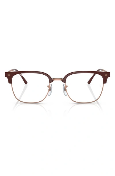 Ray Ban New Clubmaster 51mm Square Optical Glasses In Bordeaux