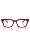 Ray Ban Chad 54mm Rectangular Optical Glasses In Transparent Red