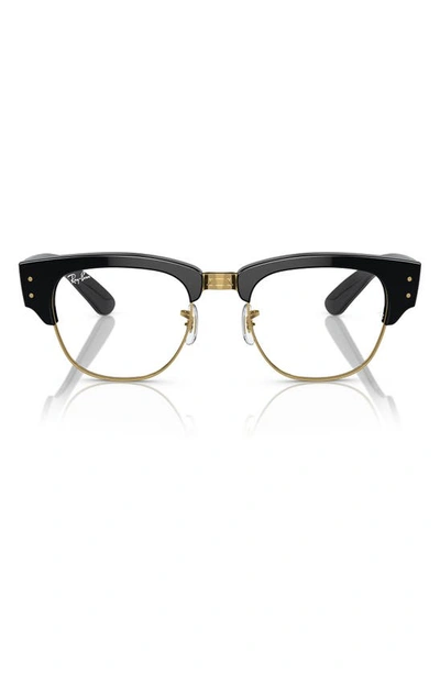 Ray Ban 50mm Mega Clubmaster Square Optical Glasses In Black