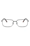 Ray Ban 54mm Rectangular Optical Glasses In Gunmetal