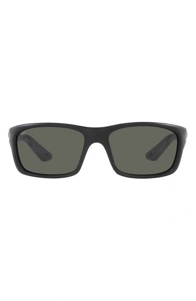Costa Del Mar Jose Pro 62mm Polarized Oversize Rectangular Sunglasses In Matte Black