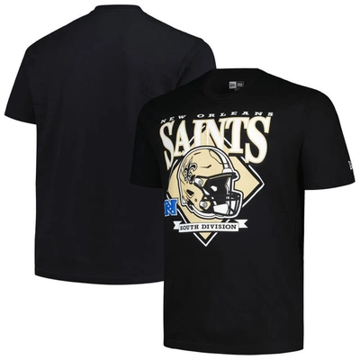 New Era Black New Orleans Saints Big & Tall Helmet T-shirt