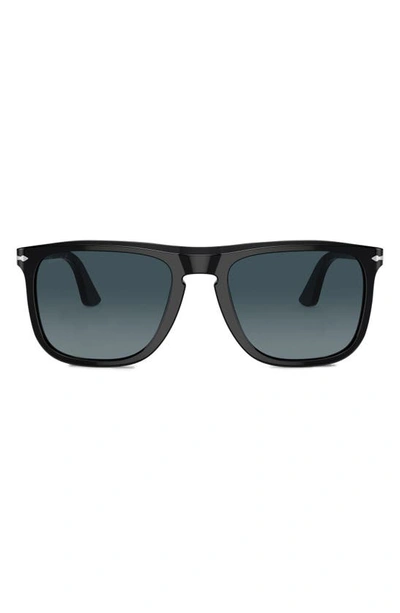 Persol 57mm Polarized Pilot Sunglasses In Black