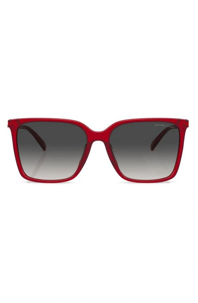 Michael Kors Canberra 56mm Square Sunglasses In Red